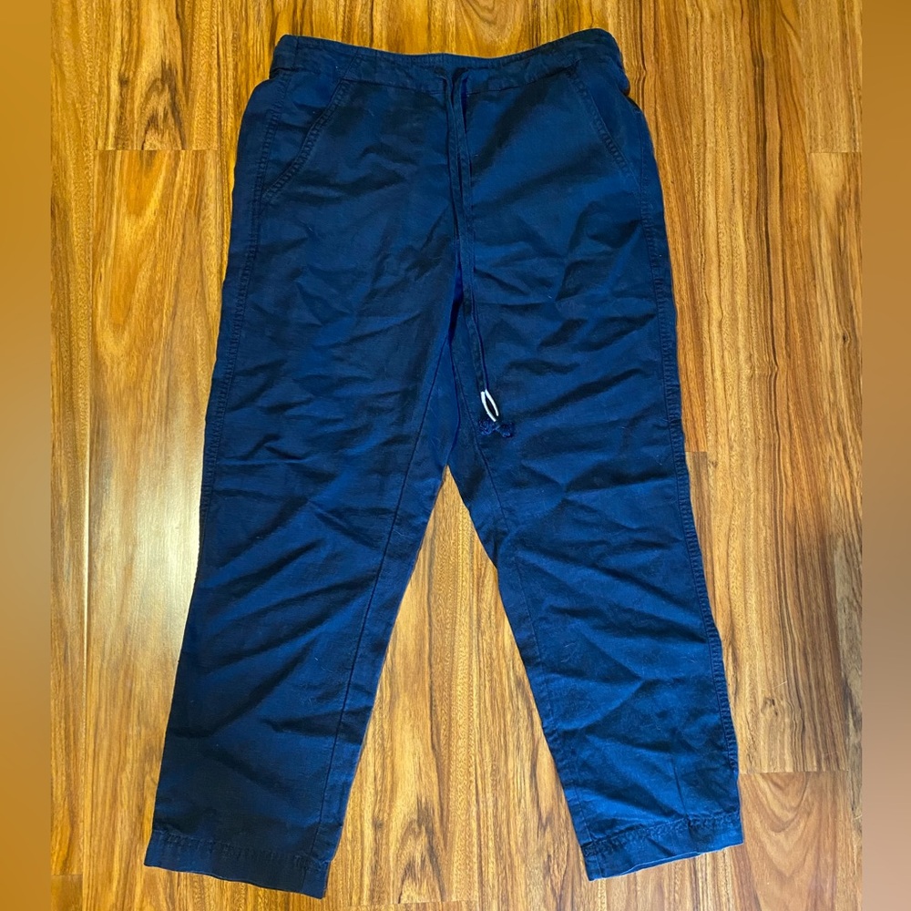 J.Crew Tie Waist Seaside pants fair trade certified linen blend